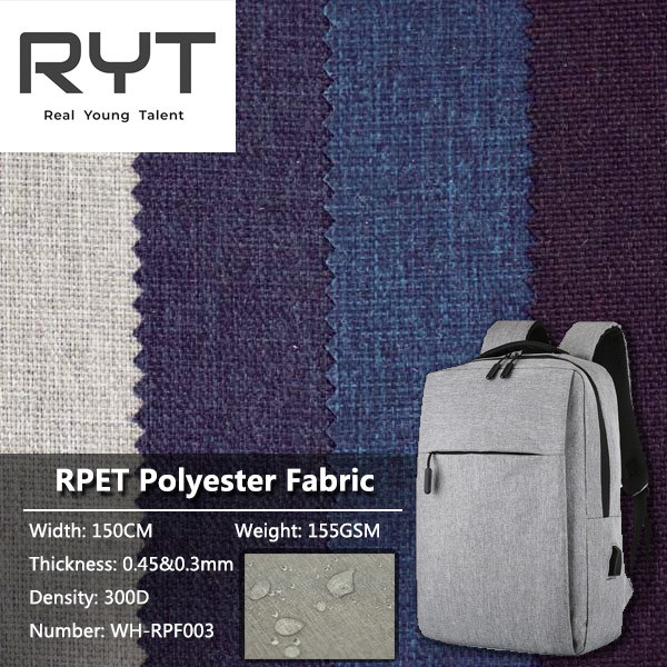 300D RPET Polyester Fabric Woven Recycled Durable Waterproof Fabric